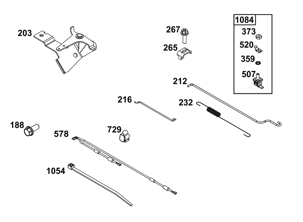 Controls Group Diagram and Parts List for 295347-1275-G1  Briggs and Stratton Engine